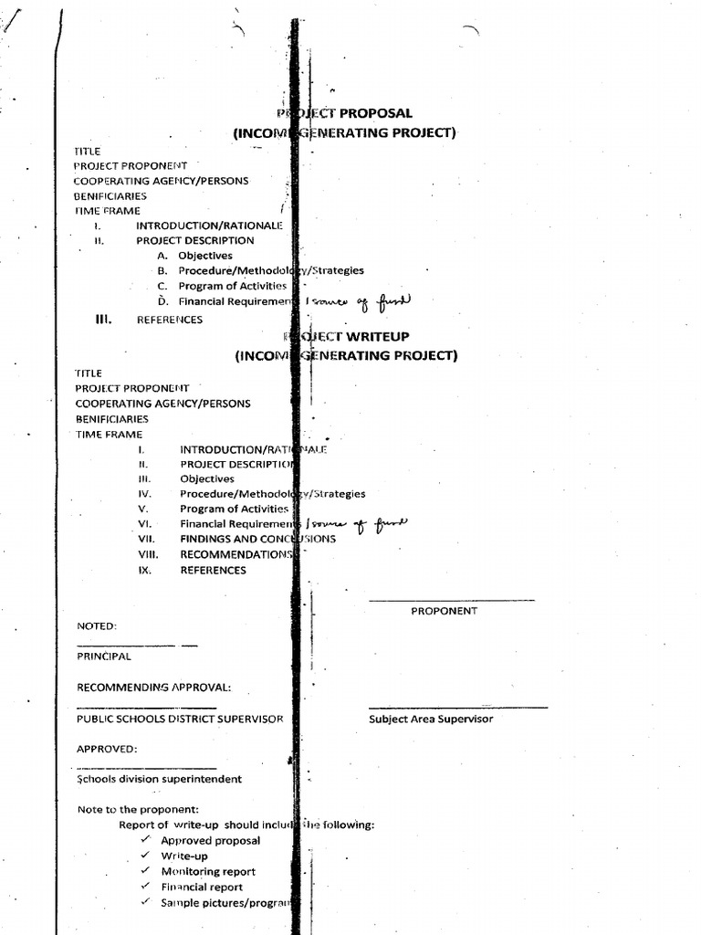 Format In Project Proposal For Igp Tle And Epp