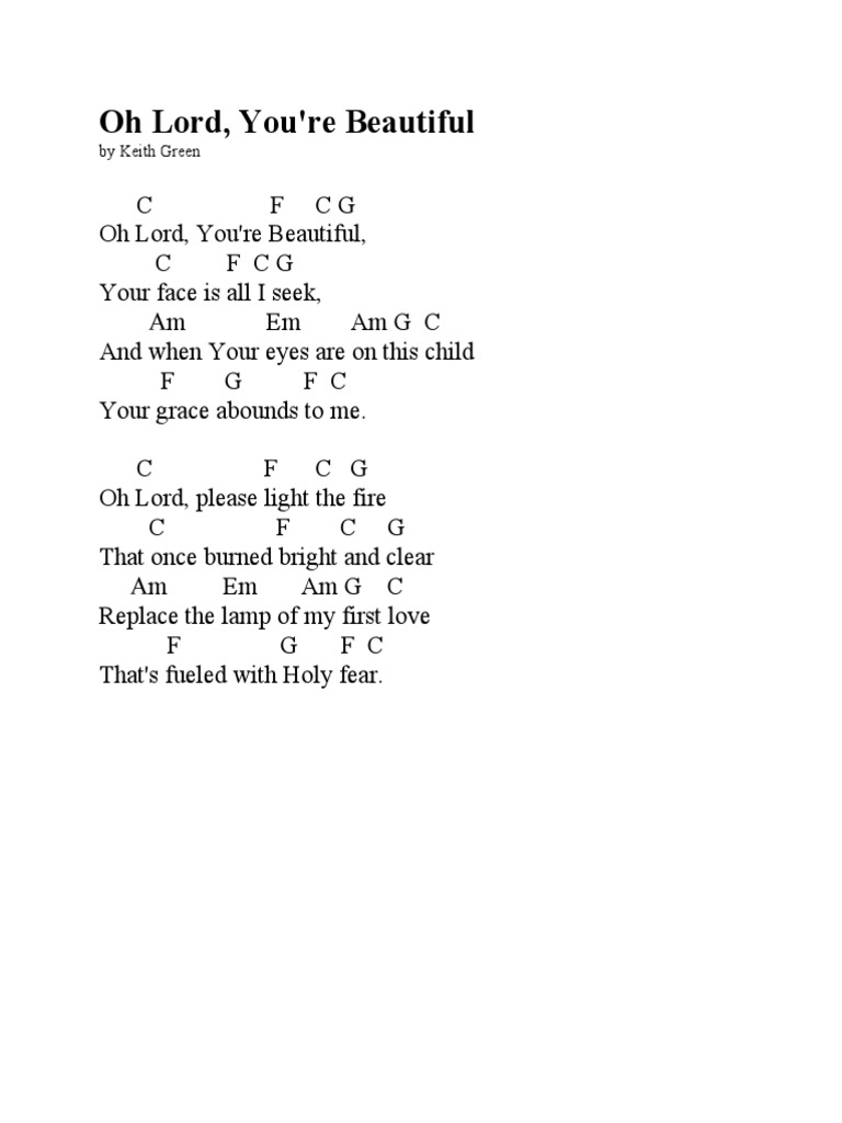 Oh lord youre beautiful pdf