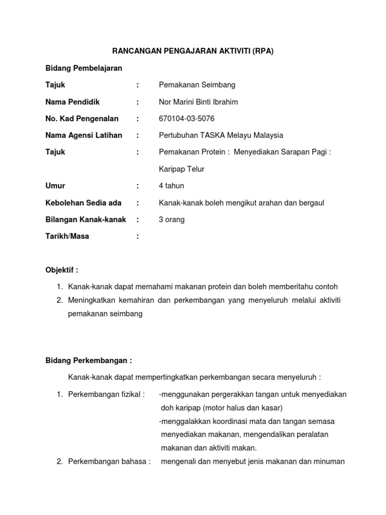 RPA (Pemakanan Seimbang)  PDF