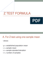 Z Test Formula