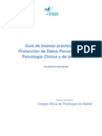 Guia de Buenas Practicas en Proteccion de Datos Personales en Psicologia Clinica y de La Salud