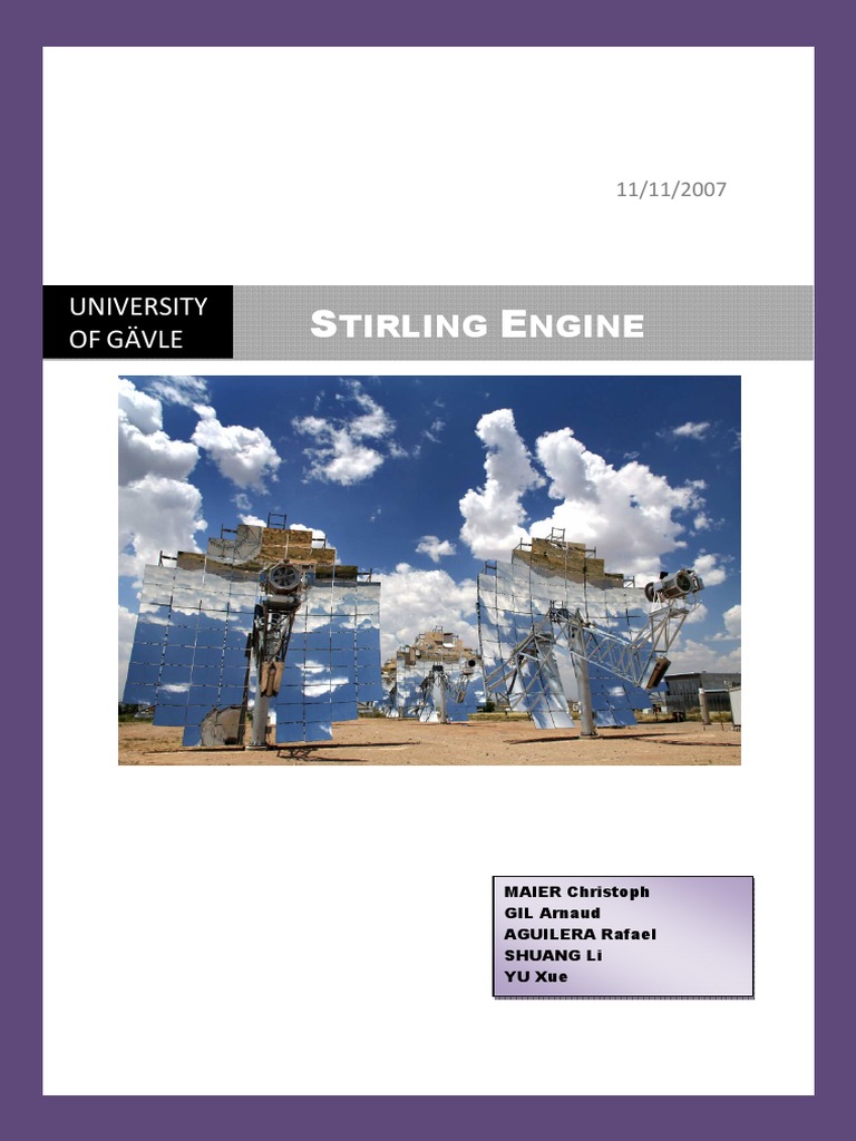 Stirling Engine PDF | PDF | Internal Combustion Engine | Cylinder (Engine)