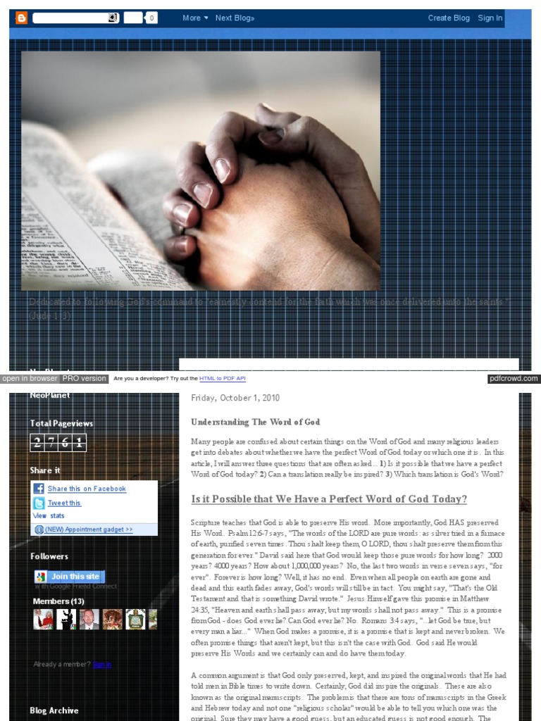 Understanding The Word of God PDF King James Version Bible