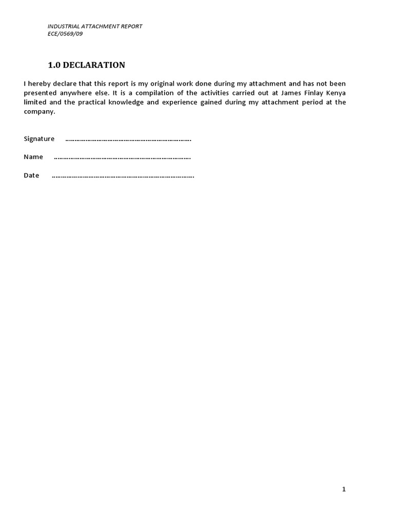 Industrial Attachment Report Sample | PDF | Telephone | Telephone Exchange