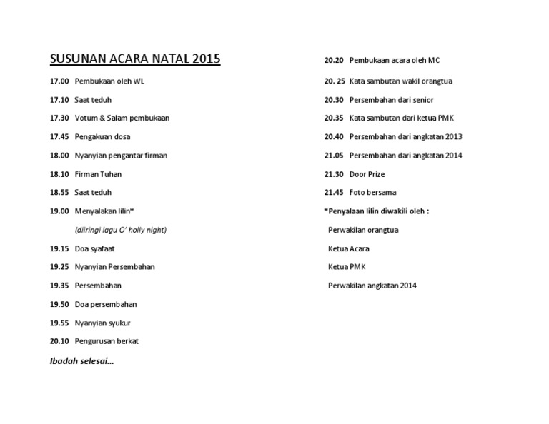 Susunan Acara Natal 2015 PDF