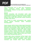 Download Pentingnya Bahasa Indonesia Dalam Kehidupan Bermasyarakat Dan Pengaruh Bahasa Terhadap Perilaku Manusia by ilhamchaniago16 SN250041179 doc pdf