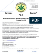 Dec 20 Cannabis Counsel Press Release