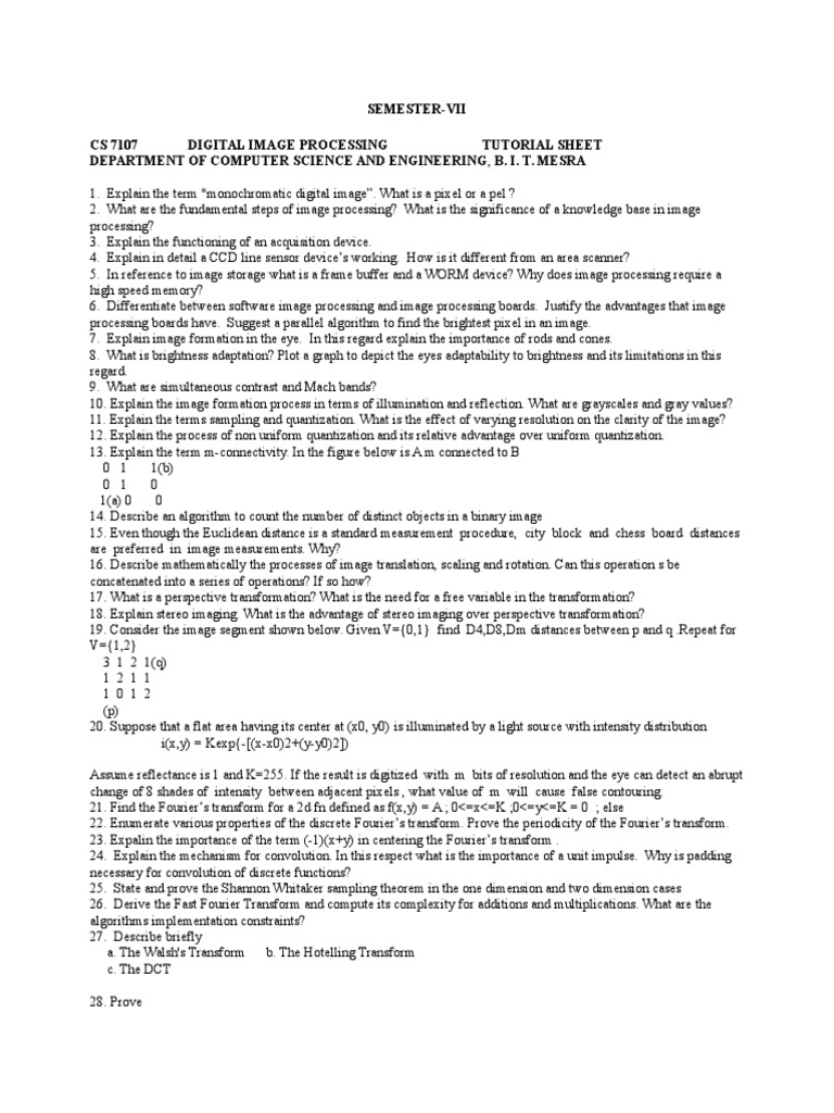 Digital Image Processing Tutorial | PDF | Data Compression | Fourier ...