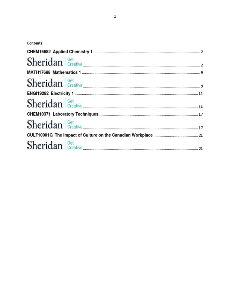 Sheridan Courses Outlines | PDF | Mole (Unit) | Ion
