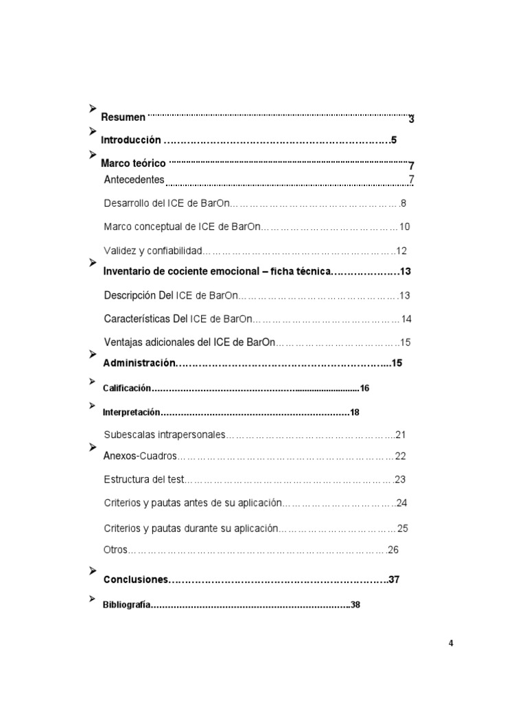 Test de Baron | PDF | Inteligencia emocional | Validez (Estadísticas)