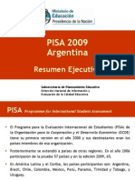 Resultados Informe PISA 2009 Argentina