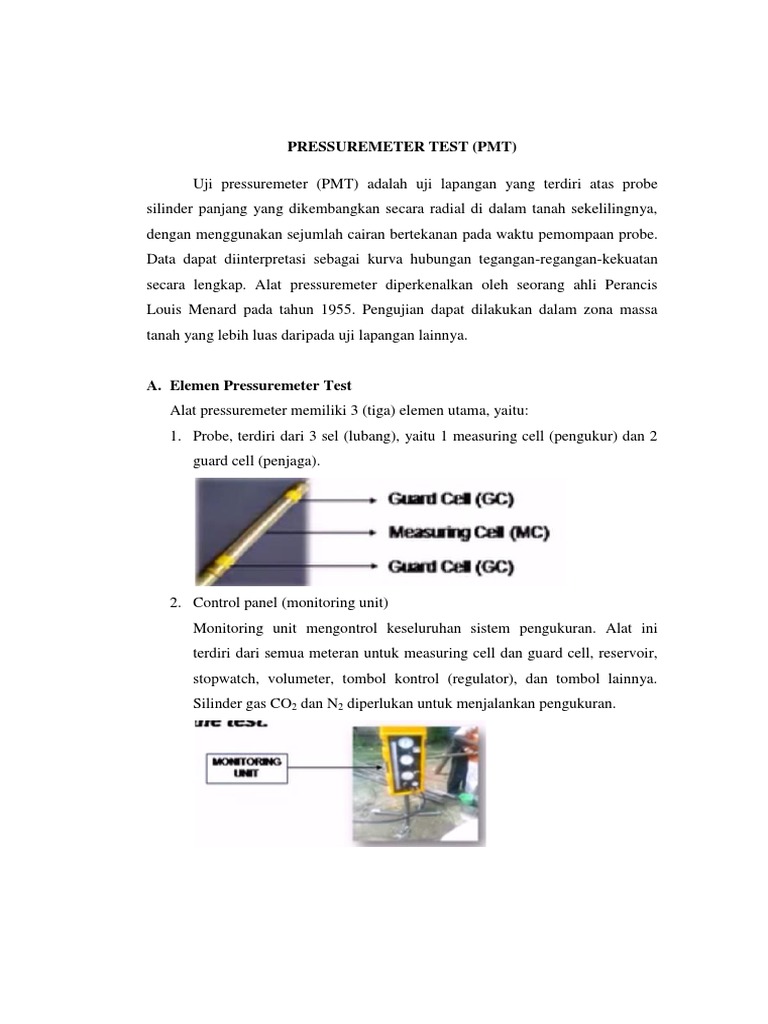 Uji Pressuremeter (PMT) dan Prosedurnya | PDF