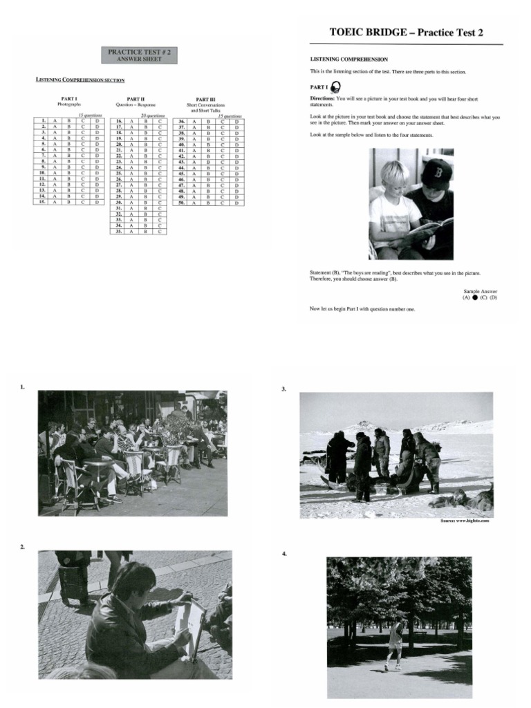 Toeic Bridge Full Practice Test 2 - 2 Page | PDF