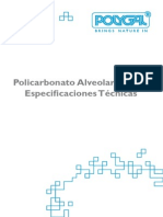 Especificaciones tecnicas POLICARBONATO
