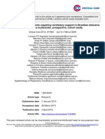 Clinical Outcomes of Patients Requiring Ventilatory Support in Brazilian Intensive Care Units - A Multicenter, Prospective, Cohor-2