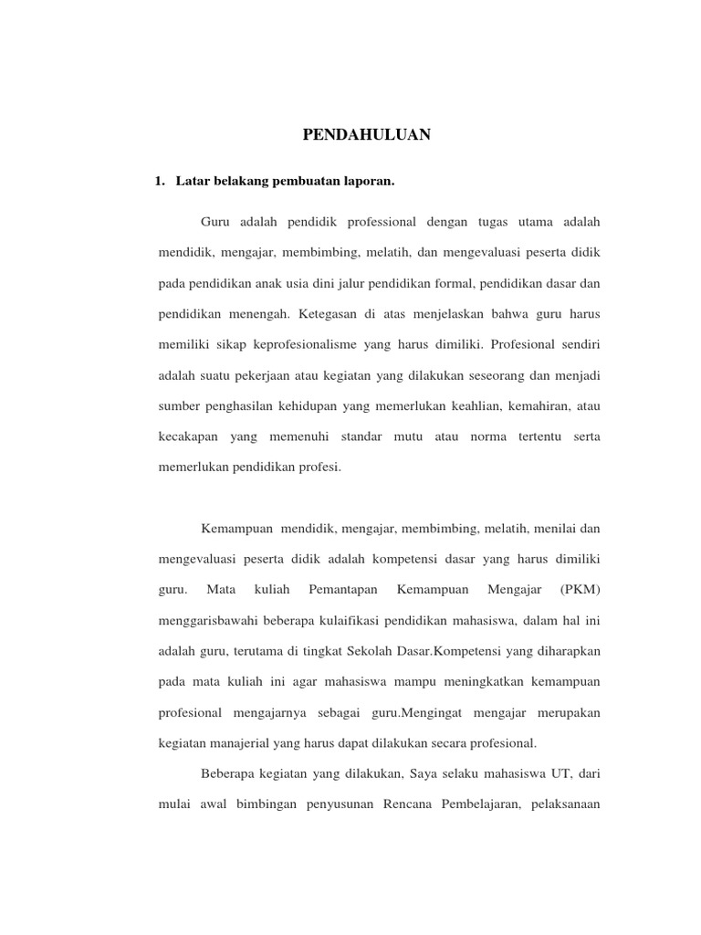 Pendahuluan Laporan Pkm