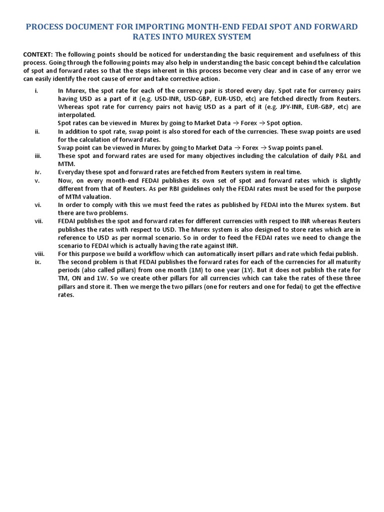 Importing FEDAI Rates into Murex | PDF | Foreign Exchange Market | Swap ...