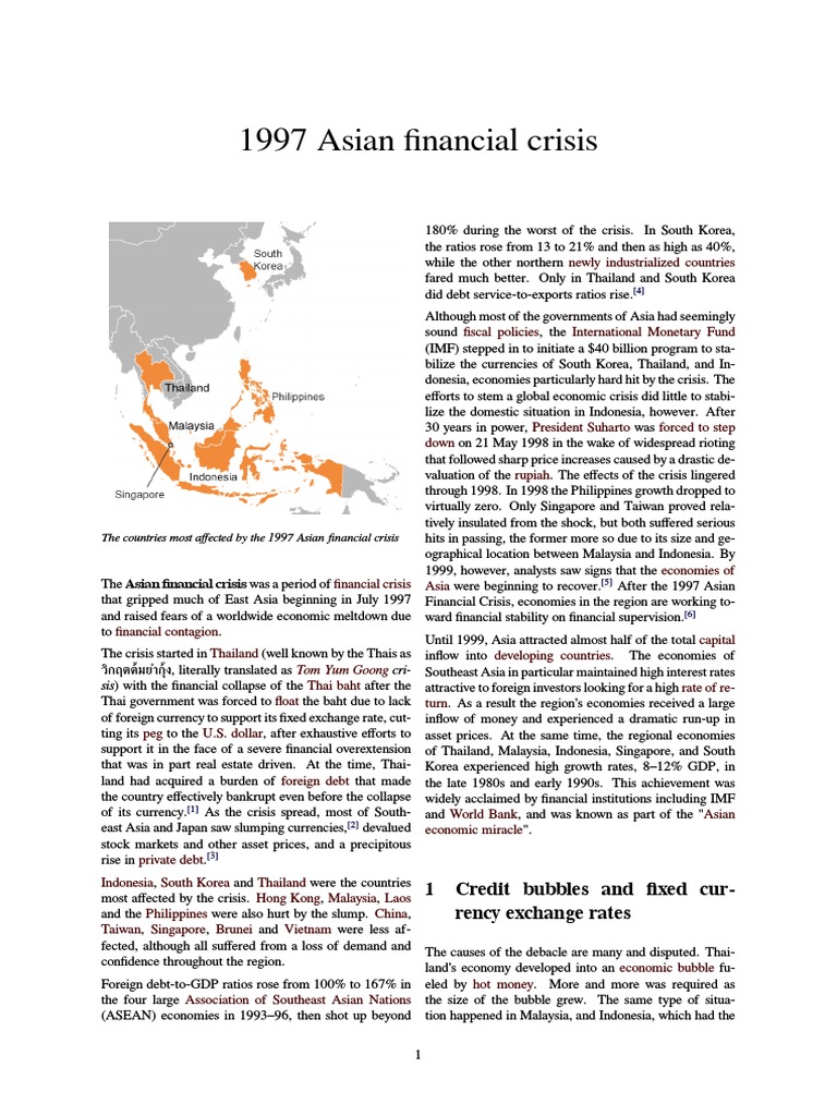 1997 Asian Financial Crisis Overview | PDF | 1997 Asian Financial ...