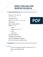 Resumen Evaluación Neuropsicológica