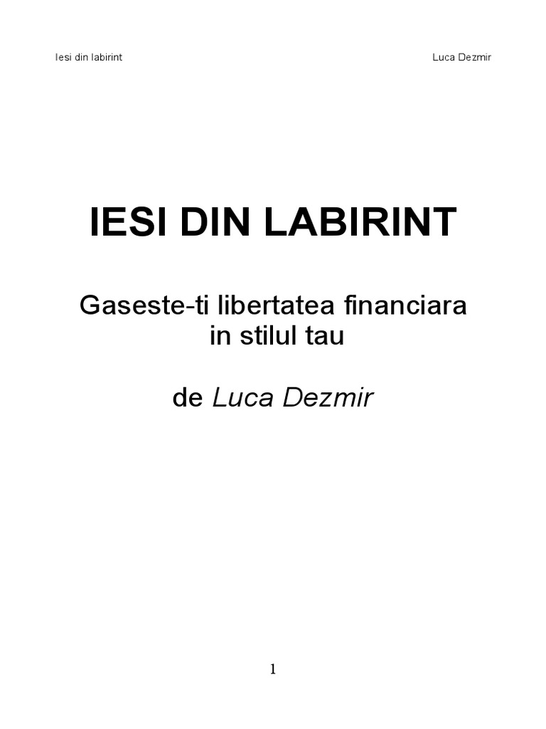 Iesi Din Labirint PDF | PDF