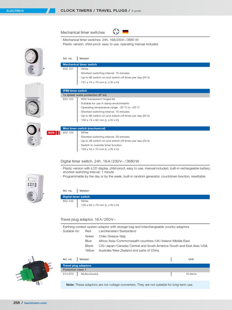 Travel Plug & Timer Solutions | PDF