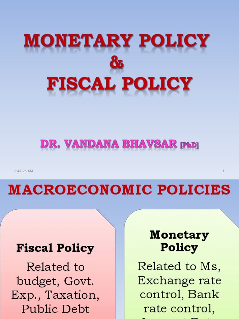 Monetary & Fiscal Policy | Fiscal Policy | Monetary Policy