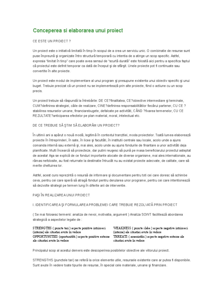 Cum Se Scrie Un Proiect | PDF
