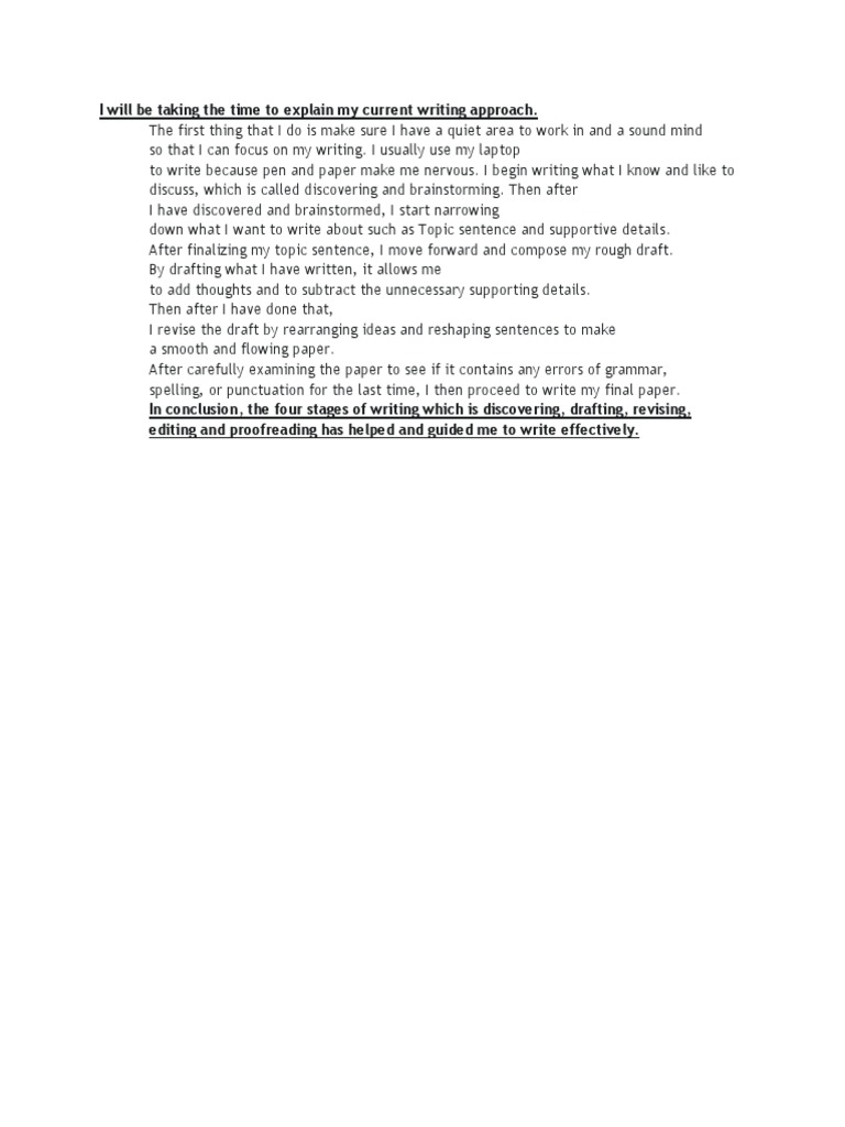 I Will Be Taking The Time To Explain My Current Writing Approach | PDF ...