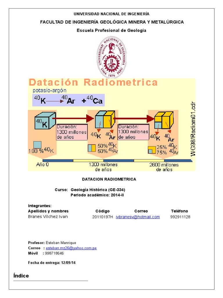 Métodos de Datación Radiométrica | PDF | Isótopo | Roca (geología)