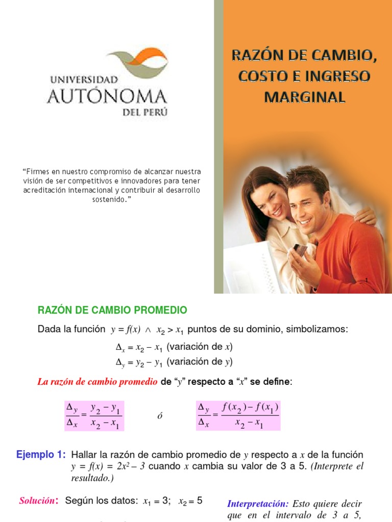 Razón de Cambio en Funciones Matemáticas | PDF | Utilidad marginal ...