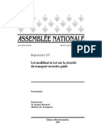 Projet de Loi N 157: Loi Modifiant La Loi Sur La Sécurité Du Transport Terrestre Guidé