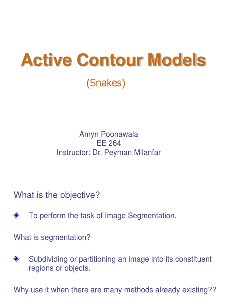 Active Contour Models for Image Segmentation | PDF | Image Segmentation ...