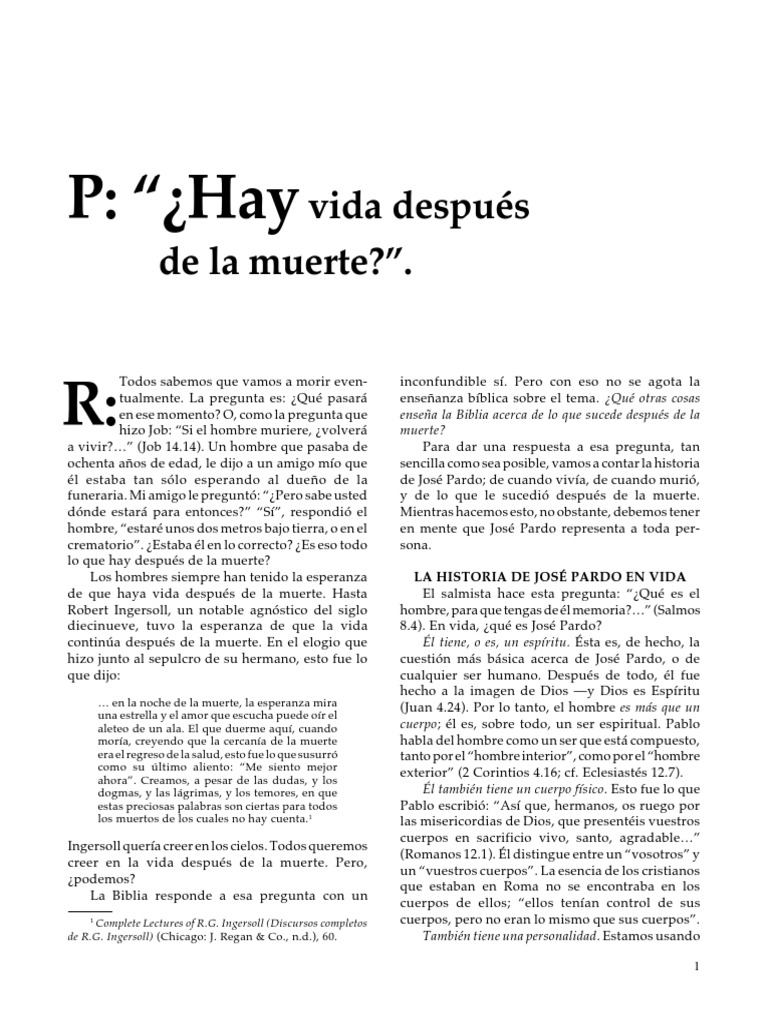 La Verdad para Hoy, Hay Vida Después de La Muerte | PDF | Religión y ...