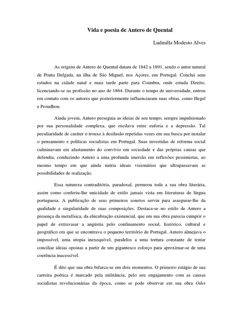 Poesia - Antero de Quental, A História by Sigillum PT - Issuu