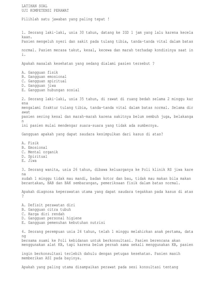 Soal Kasus Keperawatan Sekali