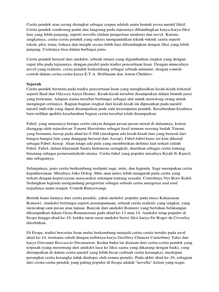 Cerpen Bah Kehidupan