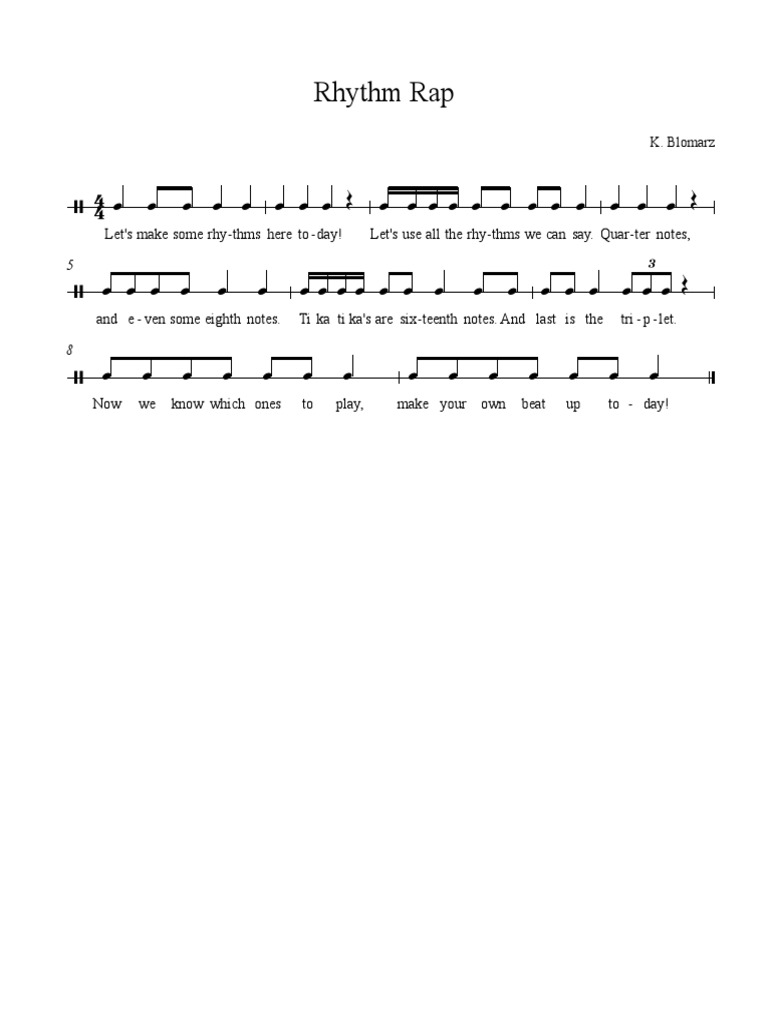 Part C - Rhythm Rap | PDF | Art | Poetry