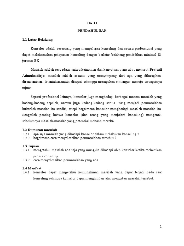Permasalahan Konselor
