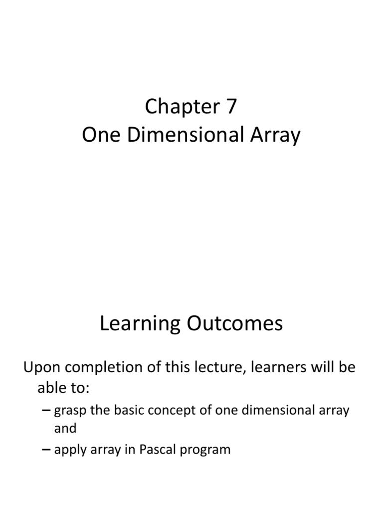 Chapter 7 Array | PDF | Array Data Type | Array Data Structure