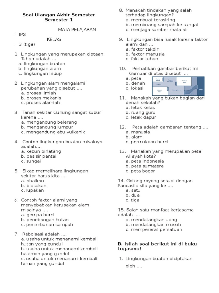 Soal Uas Ips Kelas 3 Semester 1