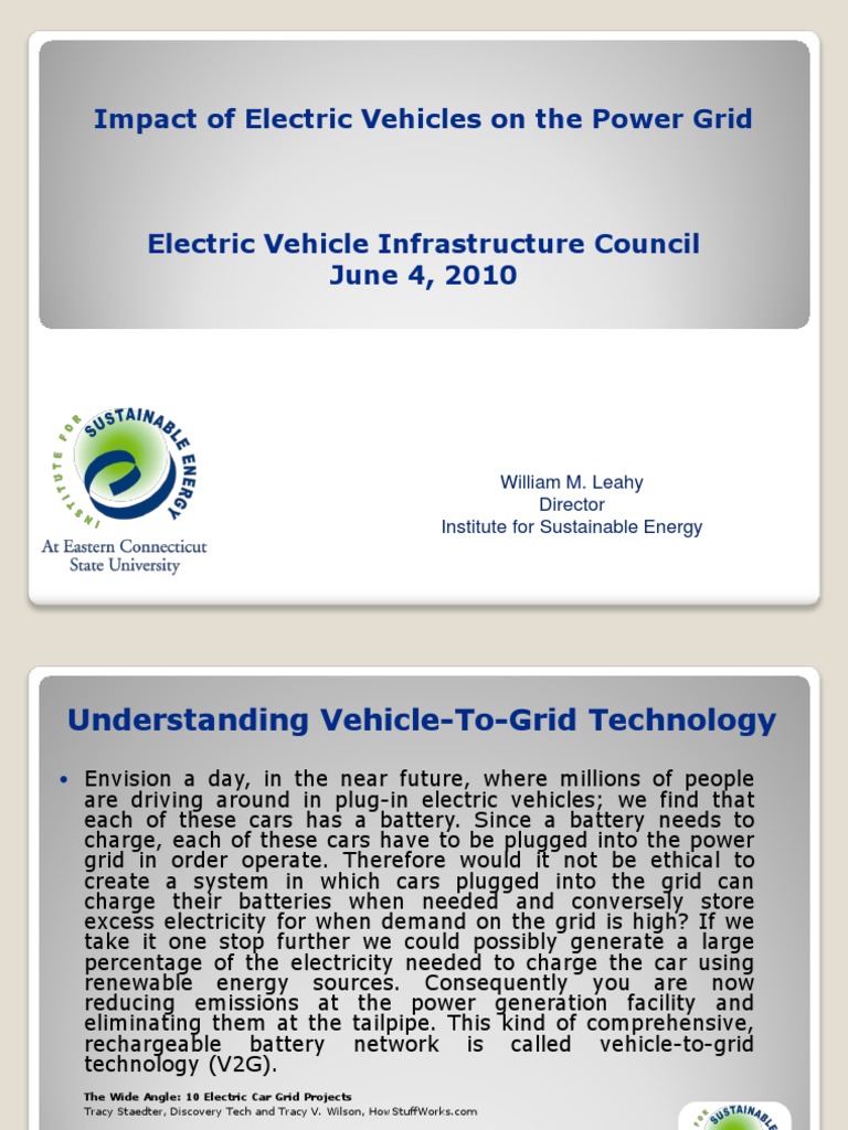 Impact Of Electric Vehicles On The Grid Wml W Video Pdf Electric