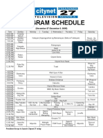 Citynet 27 Program Schedule (November 27-December 3, 2005)