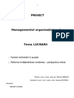 Managementul Organizaţiei Şcolare