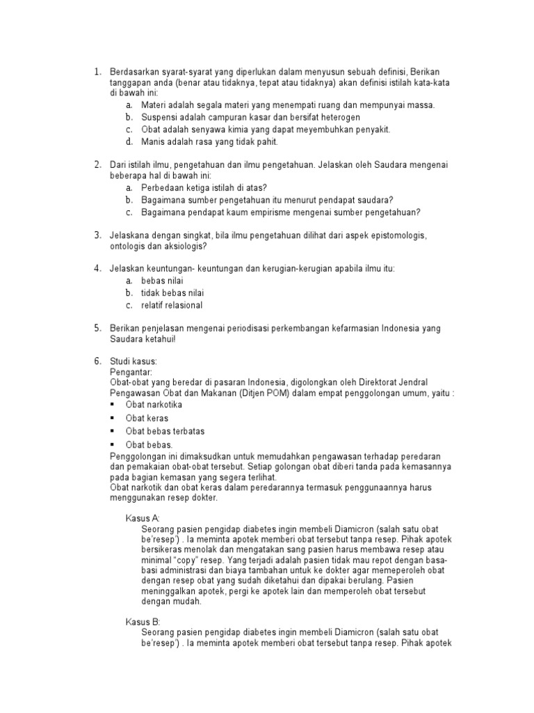 Kumpulan Soal Farmasi