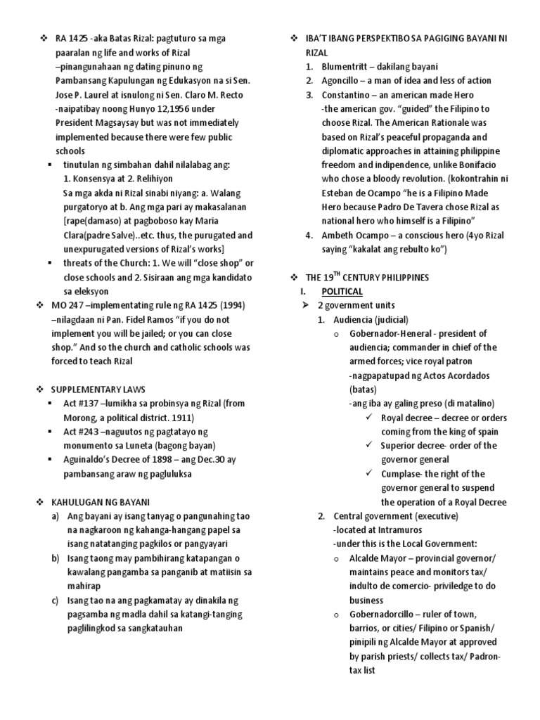 Rizal Notes 1 | PDF