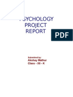 Psychology Project: Akshay Mathur Class - XII - K