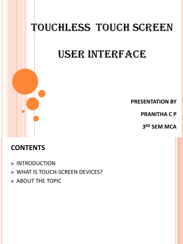 Touchless Touch Screen User Interface | PDF | Touchscreen | Human ...