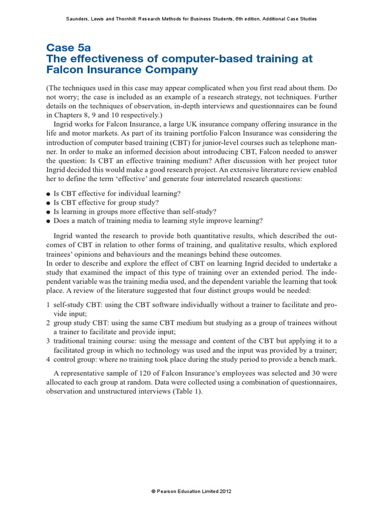 Case 5a The Effectiveness of Computer-Based Training at Falcon ...