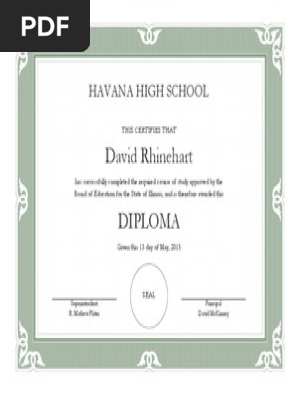 high school diploma certificate