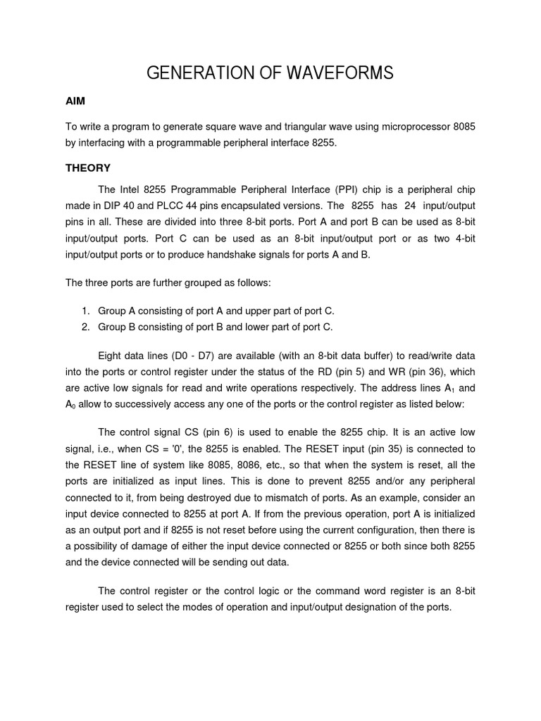 Generation of Waveforms | PDF | Computer Engineering | Computer Hardware